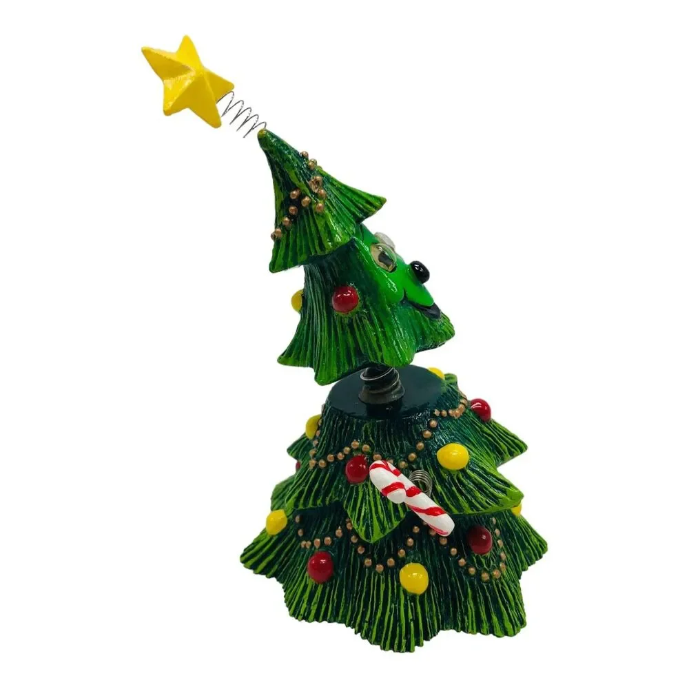 Fitz & Floyd Christmas Jingling Tree Spring Bobble Waving Candy Cane w/ Box READ